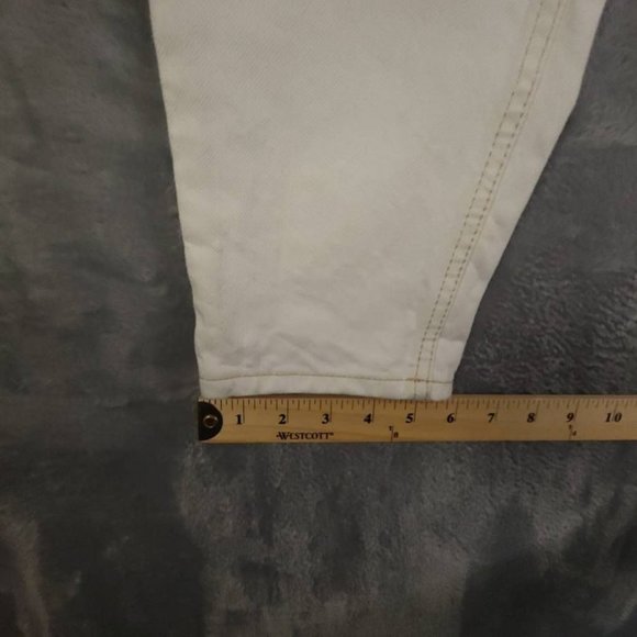 Topshop Womens Mom Jeans White Stretch Pull On Mid Rise Maternity 26 New - Picture 7 of 11